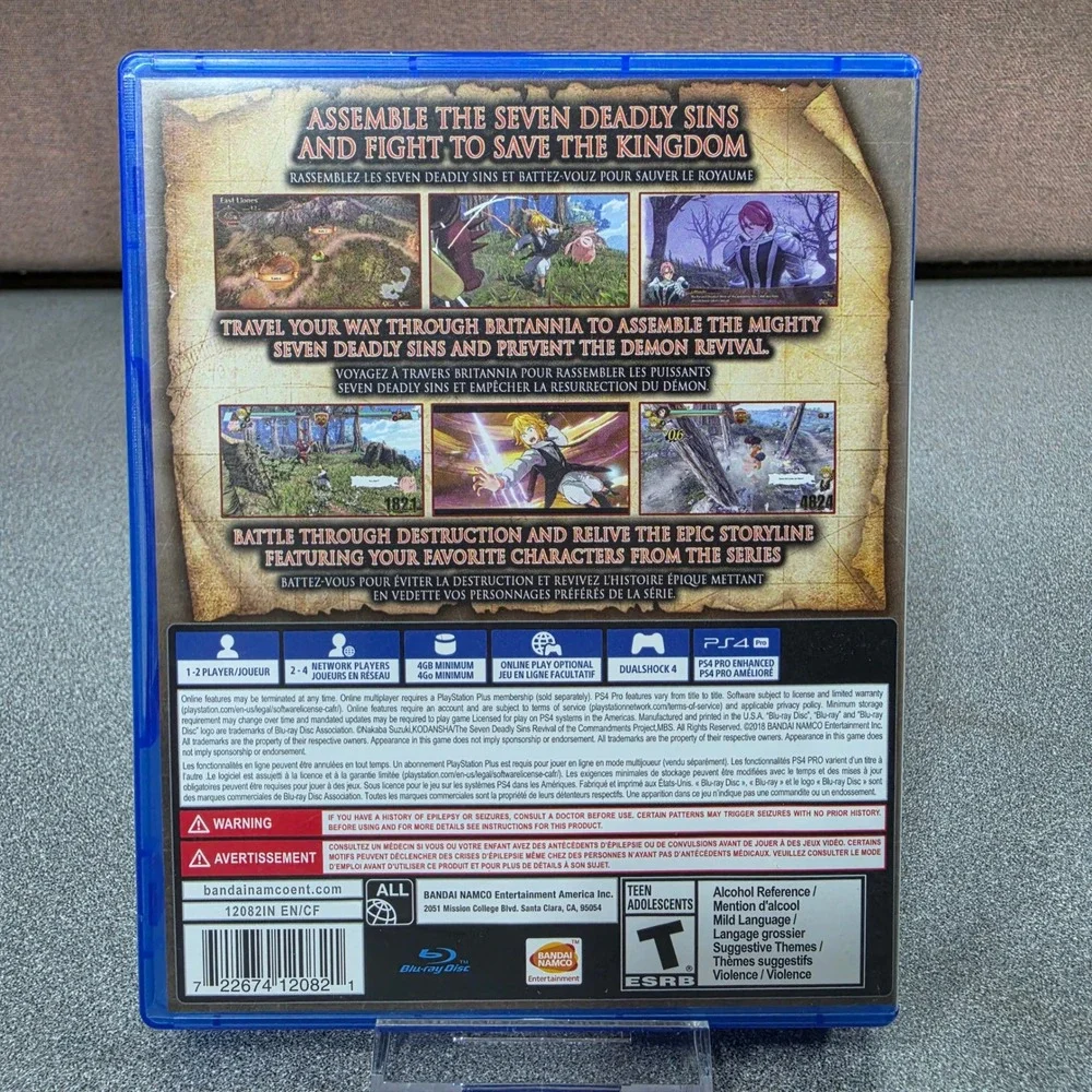 Bandai Namco The Seven Deadly Sins Knights of Britannia PS4 Blue Excellent Anime
